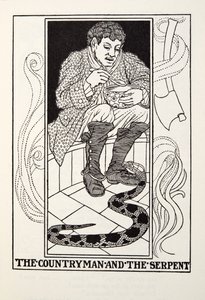 De boer en de slang, uit Fontaine Fabels, uitgegeven 1905