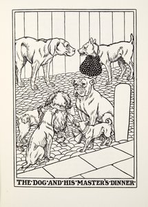 De hond en het diner van zijn meester, uit Fontaine Fabels, uitgegeven 1905
