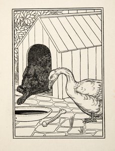 De Hond en de Gans, uit Honderd Anekdotes van Dieren, uitgegeven 1924 door Percy J. Billingshurst