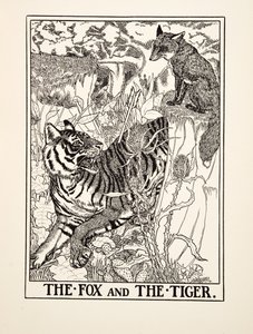 De vos en de tijger, uit Honderd fabels van Aesopus, pub. 1903