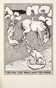 De Vos, de Wolf en het Paard, uit Fontaine Fabels, uitgegeven 1905