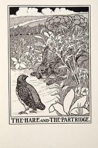De Haas en de Patrijs, uit Fontaine Fabels, uitgegeven 1905