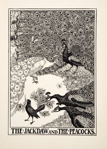 De kauw en de pauwen, uit Honderd fabels van Aesopus