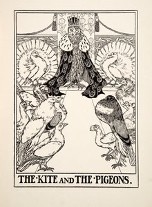 De wouw en de duiven, uit Honderd fabels van Aesopus door Percy J. Billingshurst