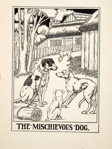 De ondeugende hond, uit Honderd fabels van Aesopus, uitgegeven 1903