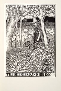 De herder en zijn hond, uit Fontaine Fabels, uitgegeven 1905