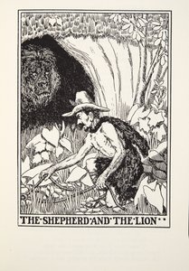 De Herder en de Leeuw, uit Fontaine Fabels, uitgegeven 1905