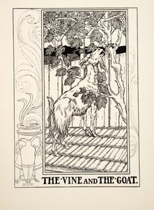 De wijnstok en de geit, uit Honderd fabels van Aesopus, uitgegeven 1903