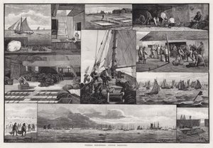 Visserij-industrieën, oestervissen door Percy Robert Craft