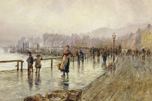 Een natte dag in Whitby door Percy Robertson