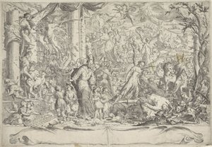 Allegorie op het menselijk leven door Peregrino Mazzocati