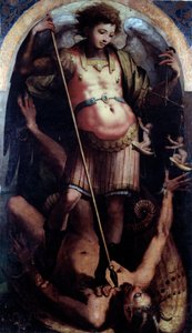 Sint-Michiel, centraal paneel door Perino del Vaga