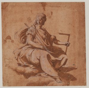 Personificatie van stereometrie door Perino del Vaga