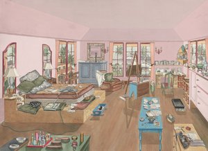 Slaapkamer, 1940, 1935-1942 door Perkins Harnly