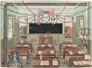 Plattelandse Schoolkamer, 1900 door Perkins Harnly