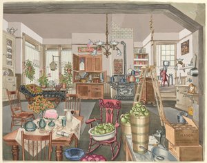 Semi-Landelijke Keuken en Eetkamer, 1910
