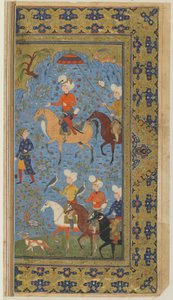 Een Koninklijke Jacht uit een Shahnama (Boek der Koningen) door Firdawsi, ca. 1590-1600