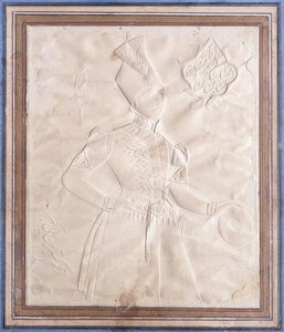 Een khatt-i-nakhun schets van Nasr al-Din Shah