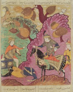 Gevecht tussen Piran en Bizn, illustratie uit de Shahnama (Boek der Koningen) door Abul-Qasim Manur Firdawsi (ca. 934-ca. 1020) 1619