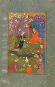 Folio uit een Jamshid u Khurshid, Iran, Safavid-periode, ca. 1600 door Persian School