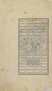 Folio uit Khamsa (Kwintet) door Nizami; tekst