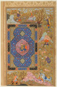 Folio uit een album; verso: Jonge vrouw, Isfahan, Iran, Safavid periode, 1590-1610