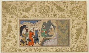 Iskandar bezoekt een kluizenaar, ca. 1500 door Persian School