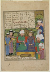 Kay Khusraw installeert Luhrasp als koning, 1493-94 door Persian School