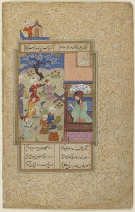 Layla en Majnun op school, uit een Divan, ca. 1490 door Persian School