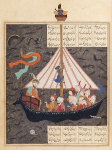De reis van Alexander de Grote (356-323 v.Chr.) op de Chinese Zee, illustratie bij 