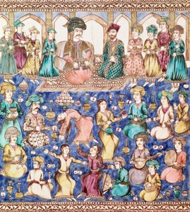Muzikanten en dansers aan het hof van Nasser al-Din Shah Qajar (1831-96)