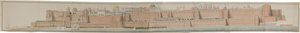 Panorama van het fort van Agra door Persian School