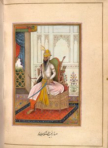 Portret van Ranjit Singh, Maharaja van Punjab door Persian School