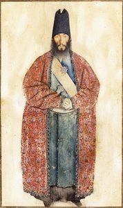 Portret van de overleden Sam Khan Ilkhani, 19e eeuw door Persian School