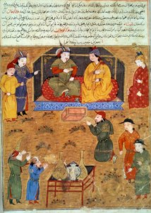 Voorstelling van Houlagou Khan (1217-1265), hij is de kleinzoon van Genghis Khan door Persian School