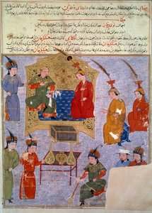 Voorstelling van Houlagou Khan (1217-1265), hij is de kleinzoon van Genghis Khan door Persian School