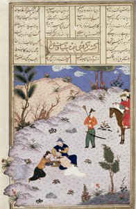 De moord op Siyawush, illustratie uit de Shahnama (Boek der Koningen) door Persian School