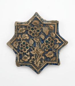 Tegel in achtpuntige stervorm, Il-Khanid periode, 1256-1335