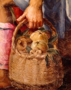 Mand met fruit, detail van Aanbidding van de herders
