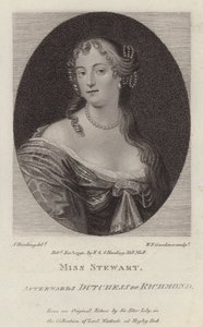 Frances Stewart, Hertogin van Richmond (gravure) door Peter (after) Lely