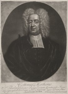 Cotton Mather, uitgegeven 1728 (gravure) door Peter (after) Pelham