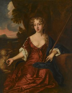 Portret van een dame, vermoedelijk Nell Gwynne als herderin door Peter (circle of) Lely