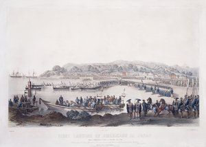 Eerste landing van Amerikanen in Japan bij Gore-Hama 14 juli 1853