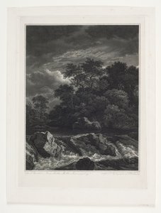 Landschap met waterval door Peter Christian Schøler