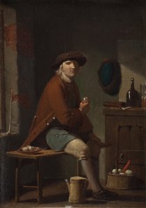 Een man die zijn pijp rookt