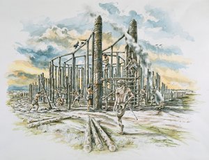 Durrington Walls, Wiltshire, ca. 2500 v.Chr. door Peter Dunn