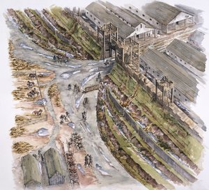Ribchester Romeins fort, Lancashire, AD 60-70 door Peter Dunn