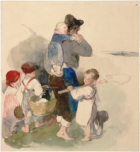Kinderen op weg naar het werk op de velden, ca. 1840
