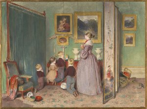 Het Avondgebed Aartshertogin Sophie met kinderen, 1839 door Peter Fendi