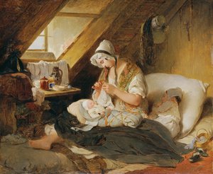 De weduwe van de arme officier, 1836 door Peter Fendi